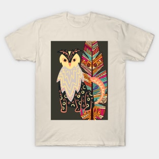 Mexican Alebrije folk art owl-leopard artwork T-Shirt